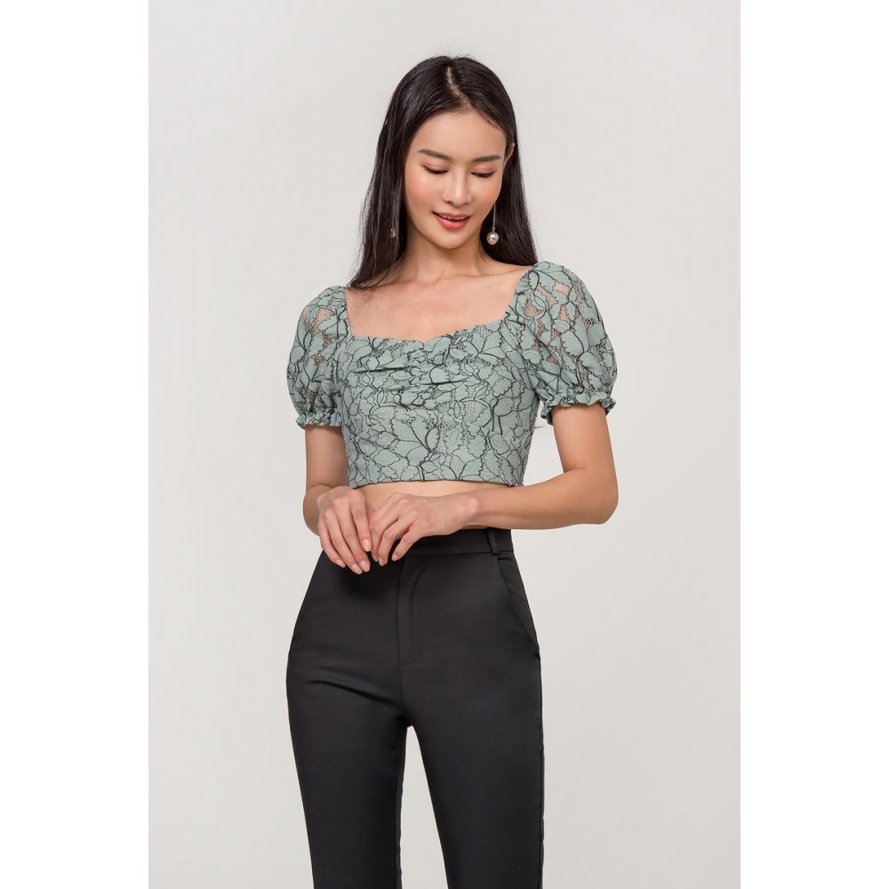 Lace Puff Sleeve Top