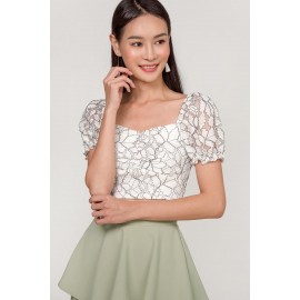 Lace Puff Sleeve Top