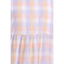 Gingham Puff Sleeve Midi Dress