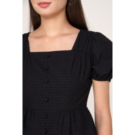 Dotted Peplum Blouse