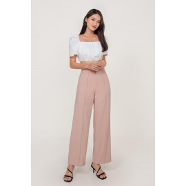 Ruched Flutter Sleeve Crop Top