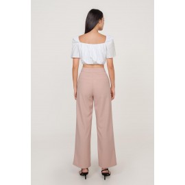 Ruched Flutter Sleeve Crop Top