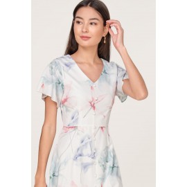 Flutter Sleeve Midi Dress