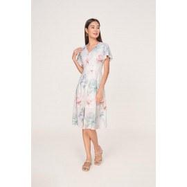 Flutter Sleeve Midi Dress