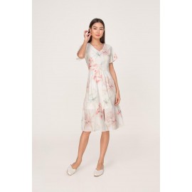 Flutter Sleeve Midi Dress