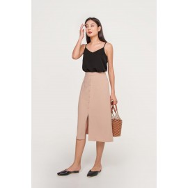 Button Midi Skirt