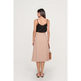 Button Midi Skirt