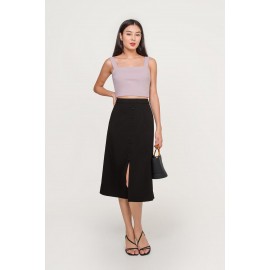 Button Midi Skirt