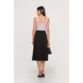 Button Midi Skirt