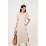 Textured Slit Midaxi Dress