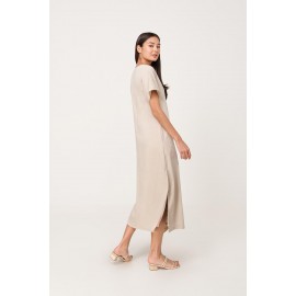 Textured Slit Midaxi Dress