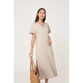 Textured Slit Midaxi Dress