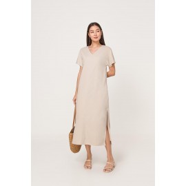 Textured Slit Midaxi Dress