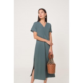 Textured Slit Midaxi Dress