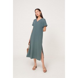 Textured Slit Midaxi Dress