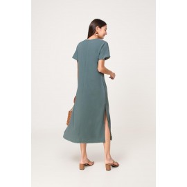 Textured Slit Midaxi Dress