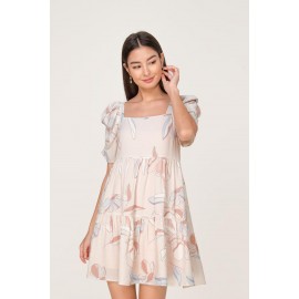 Tiered Puff Sleeve Babydoll Dress