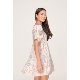 Tiered Puff Sleeve Babydoll Dress