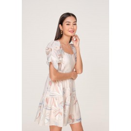 Tiered Puff Sleeve Babydoll Dress