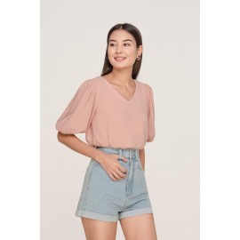 Balloon Sleeve Crop Top