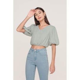 Balloon Sleeve Crop Top