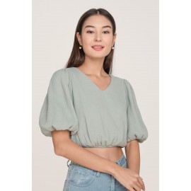 Balloon Sleeve Crop Top