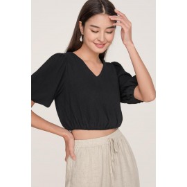 Balloon Sleeve Crop Top