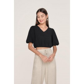 Balloon Sleeve Crop Top