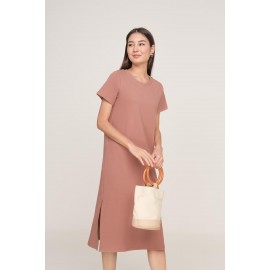 Slit Ribbed Midi Dress