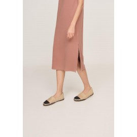 Slit Ribbed Midi Dress