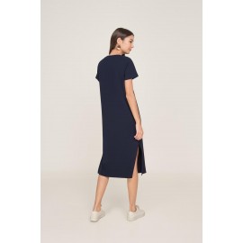 Slit Ribbed Midi Dress