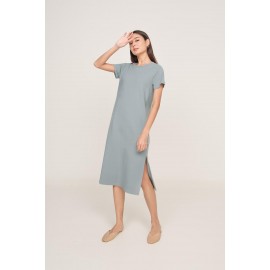 Slit Ribbed Midi Dress