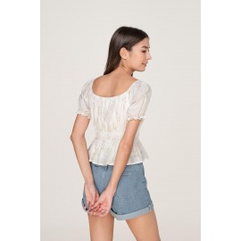 Shirred Puff Sleeve Top