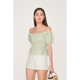 Shirred Puff Sleeve Top