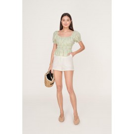 Shirred Puff Sleeve Top