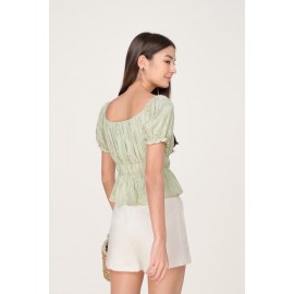 Shirred Puff Sleeve Top