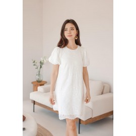 Broderie Puff Sleeve Dress