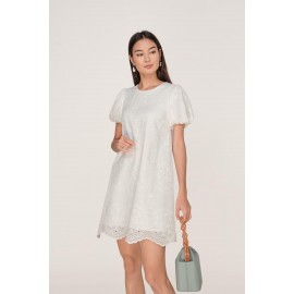 Broderie Puff Sleeve Dress