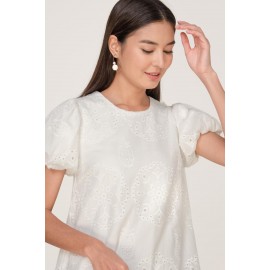 Broderie Puff Sleeve Dress