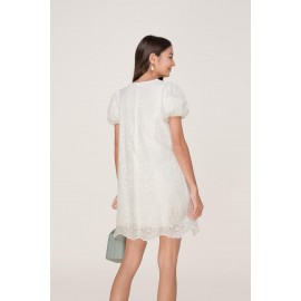 Broderie Puff Sleeve Dress