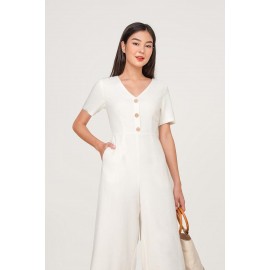 Buttoned Linen Jumpsuit