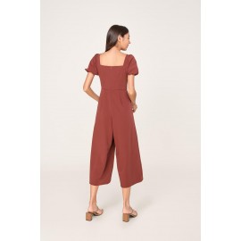 Ruched Puff Sleeve Jumpsuit