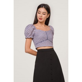 Lace Puff Sleeve Crop Top