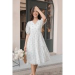 Puff Sleeve Midi Dress