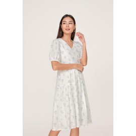 Puff Sleeve Midi Dress