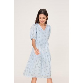 Puff Sleeve Midi Dress