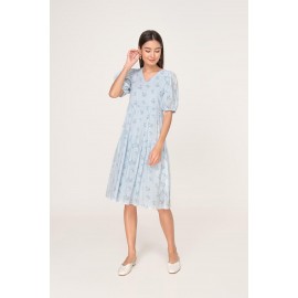 Puff Sleeve Midi Dress