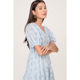 Puff Sleeve Midi Dress