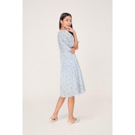 Puff Sleeve Midi Dress