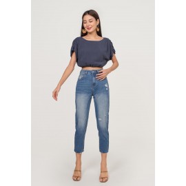 Linen Ruched Crop Top